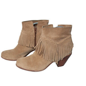 Gianni Bini Womens "Fay" Fringe Suede Ankle‎ Boots Size 8M